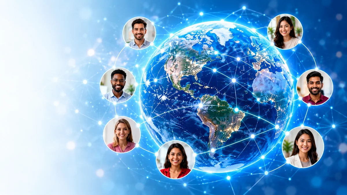 A global network connects people around the world